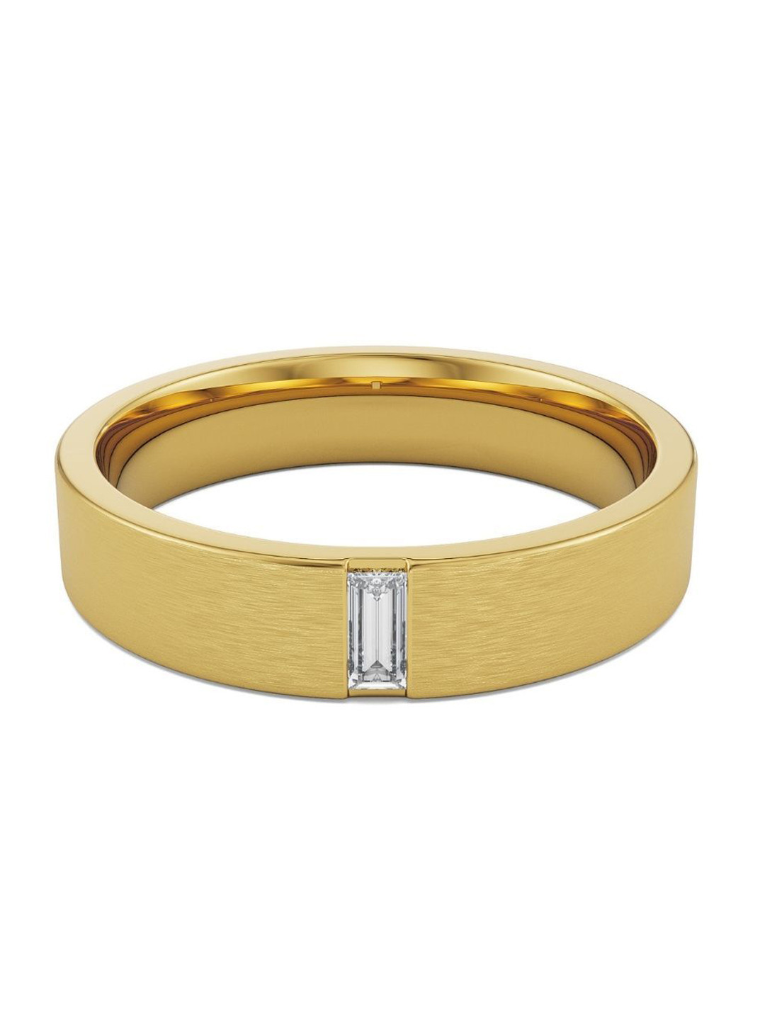 Emori Textured Baguette Lab Diamond in 14KT Gold Band