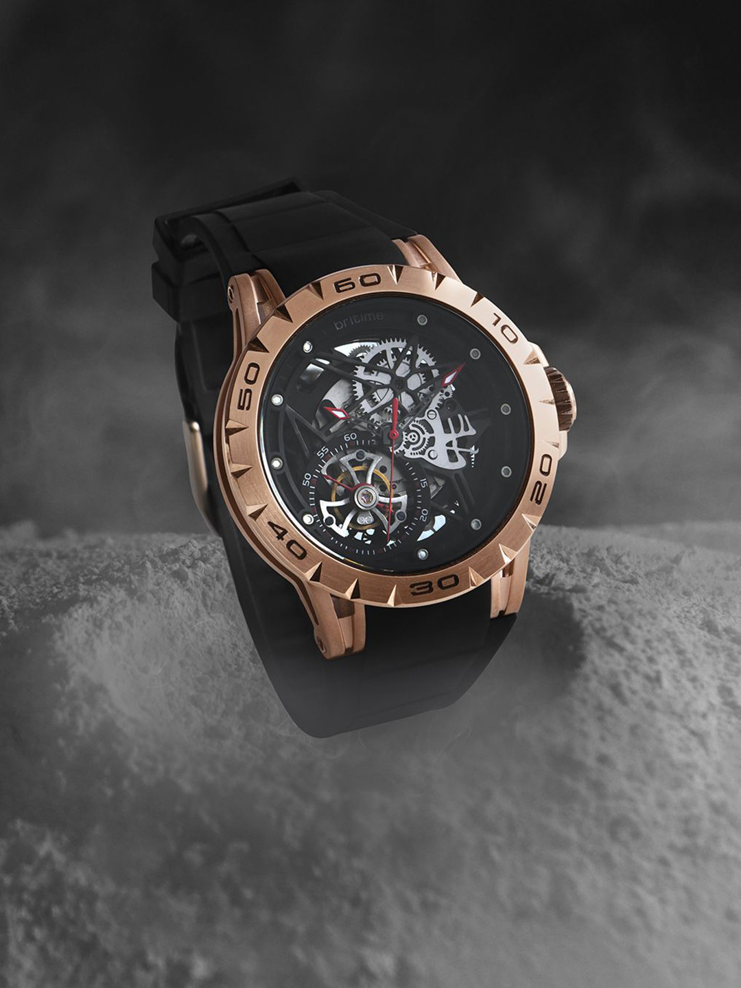 Britime Crescent Men Skeleton Dial Analogue Automatic Motion Powered Watch 227-P30406