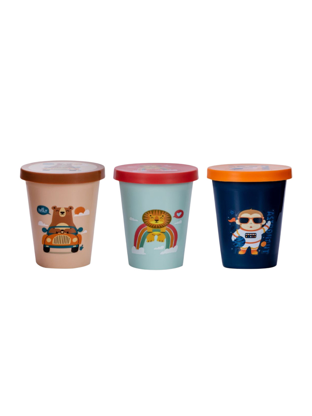 Adore Pack of 3 Trio- Spill Proof Tumbler with Lid Each 200ml