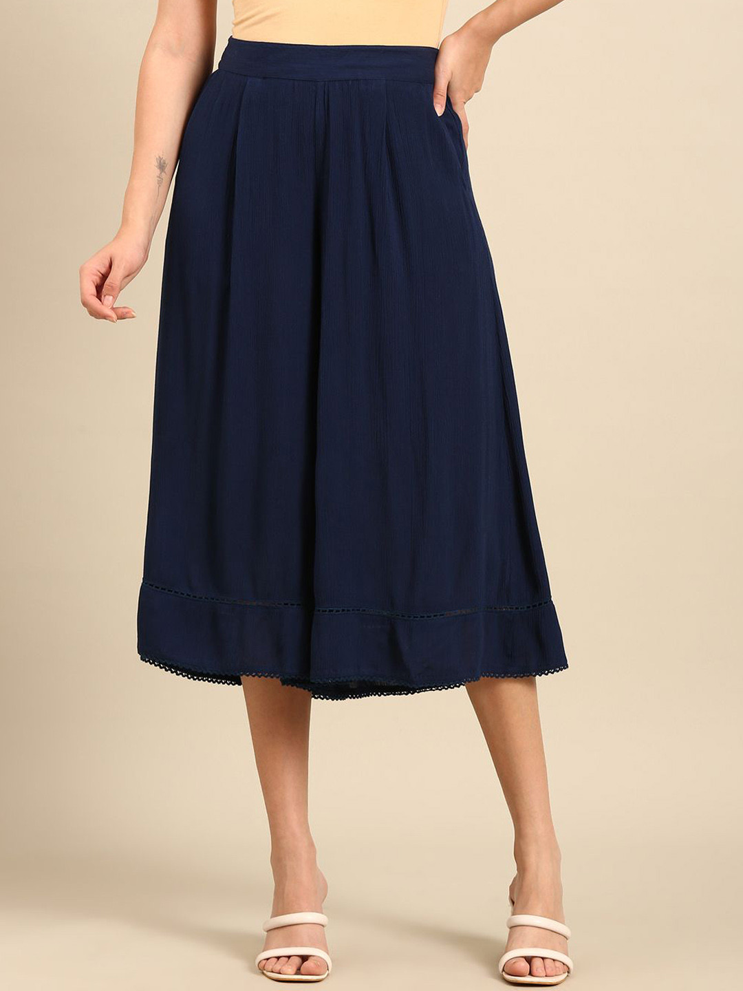 De Moza Women Culottes Indigo Blue Trousers