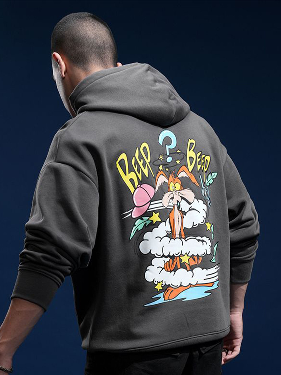 HIGHLANDER Warner Bros Looney Tunes Men Oversized Drop Shoulder Hoodie Sweatshirt