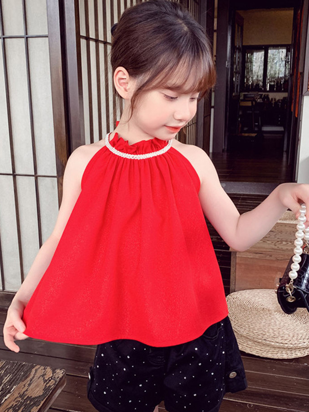 LULU & SKY Girls Halter Neck Tent Top