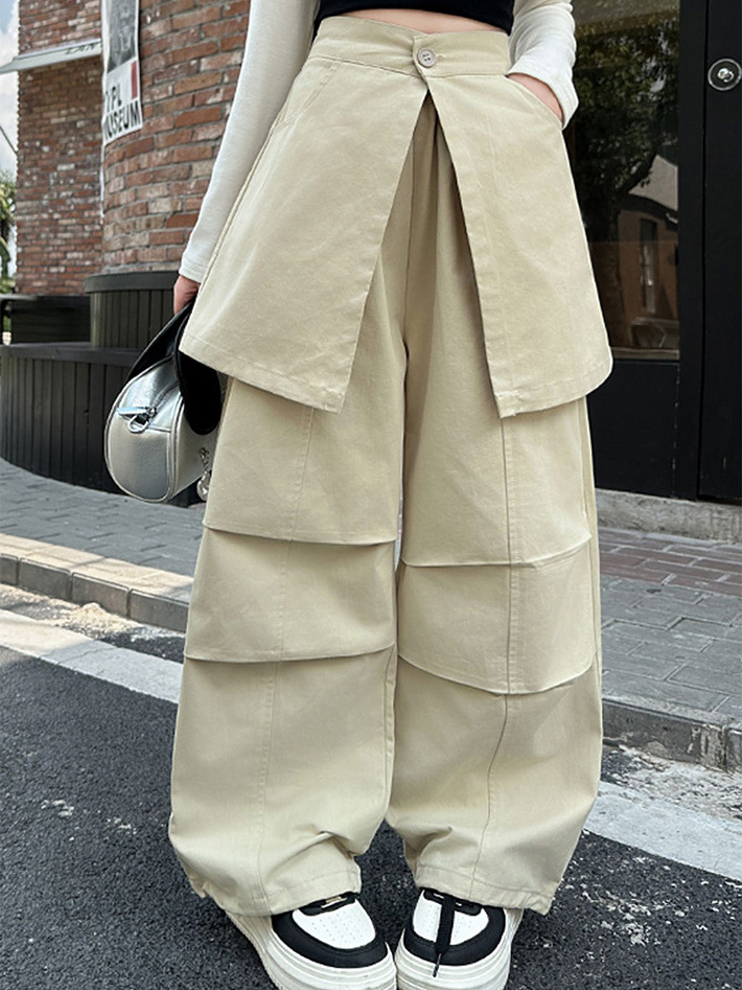 LULU & SKY Girls Loose Fit Trousers With Attached Skirt