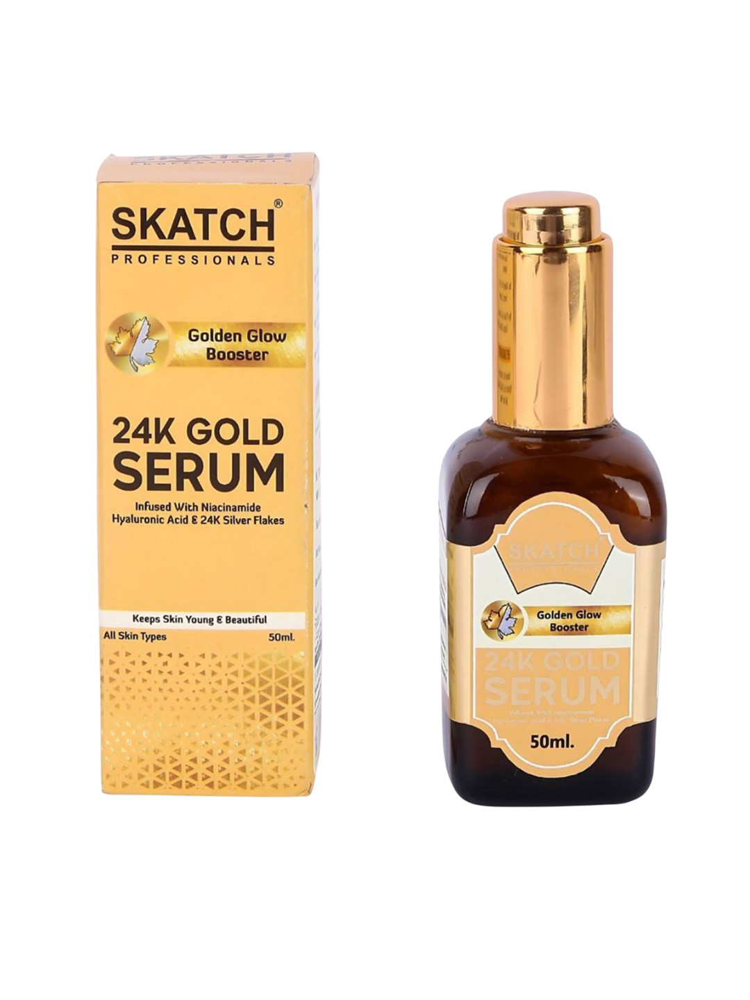 SKATCH PROFESSIONALS 24K Gold Serum With Niacinamide & Hyaluronic Acid - 50 ml