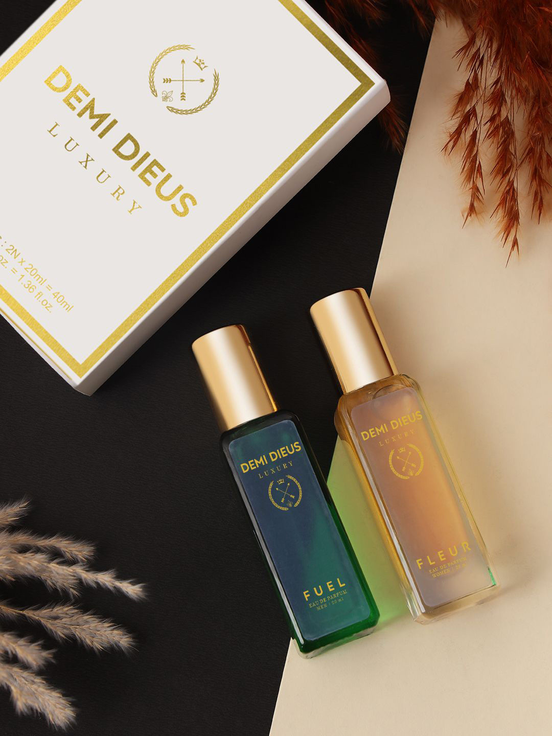 DEMI DIEUS Set Of 2 Fleur & Fuel Long Lasting Eau De Parfum - 20 ml Each