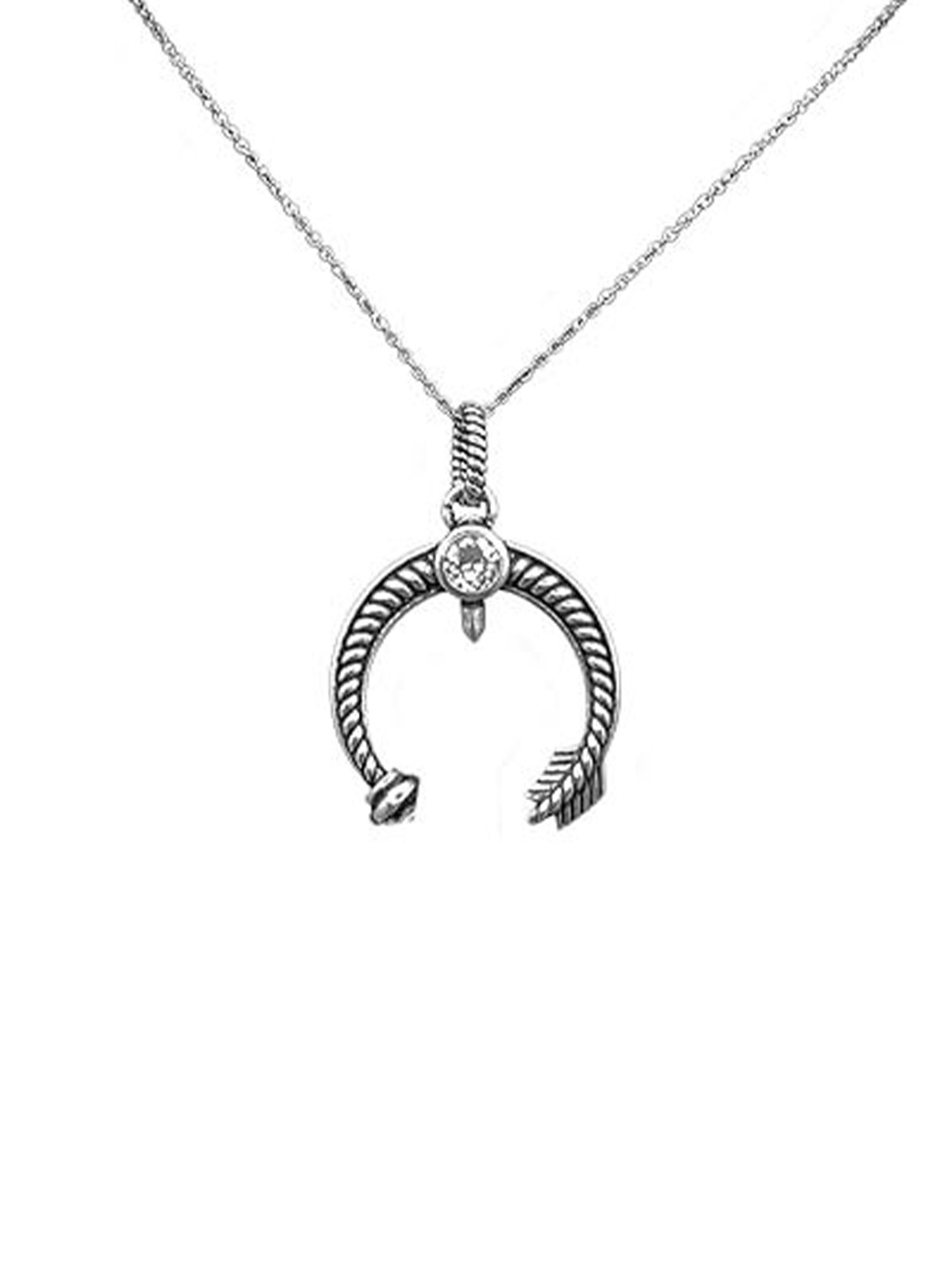 ISHI New York Rhodium Plated Galactic Horseshoe Necklace
