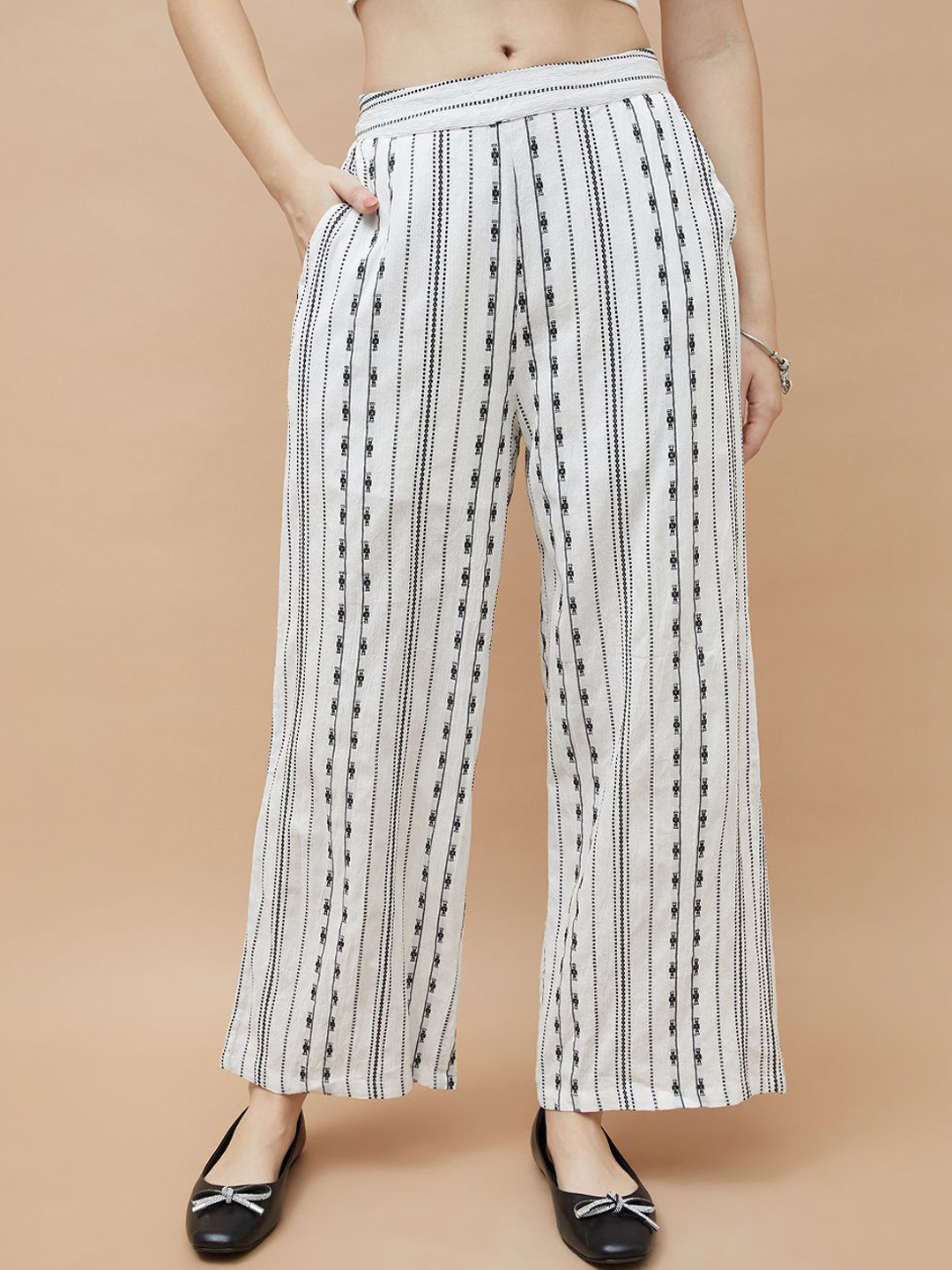 Fame Forever by Lifestyle Women Printed Mid-Rise Parallel Trousers