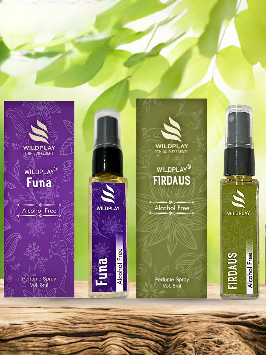 WILDPLAY Set Of 2 Firdaus & Funa Alcohol Free Perfume Spray - 8 ml Each