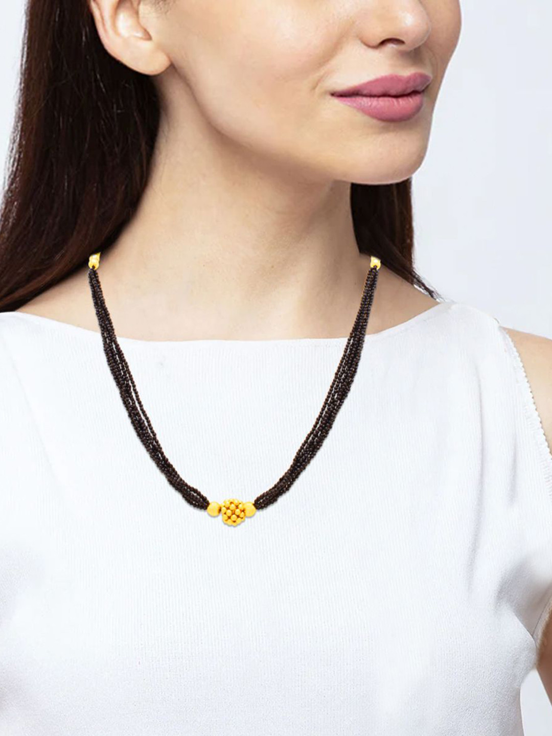 WHP JEWELLERS Women Ball 22 KT Yellow Gold Mala