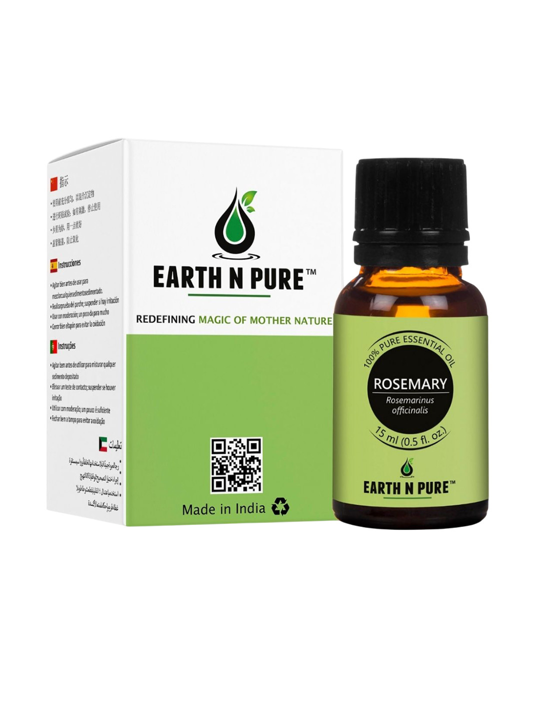 EARTH N PURE Rosemarinus officinalis Rosemary Oil Natural & Therapeutic Grade - 15 ml