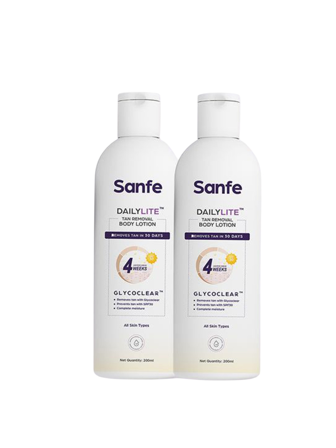 Sanfe Set Of 2 DailyLite Tan Removal Body Lotion - 200 ml Each