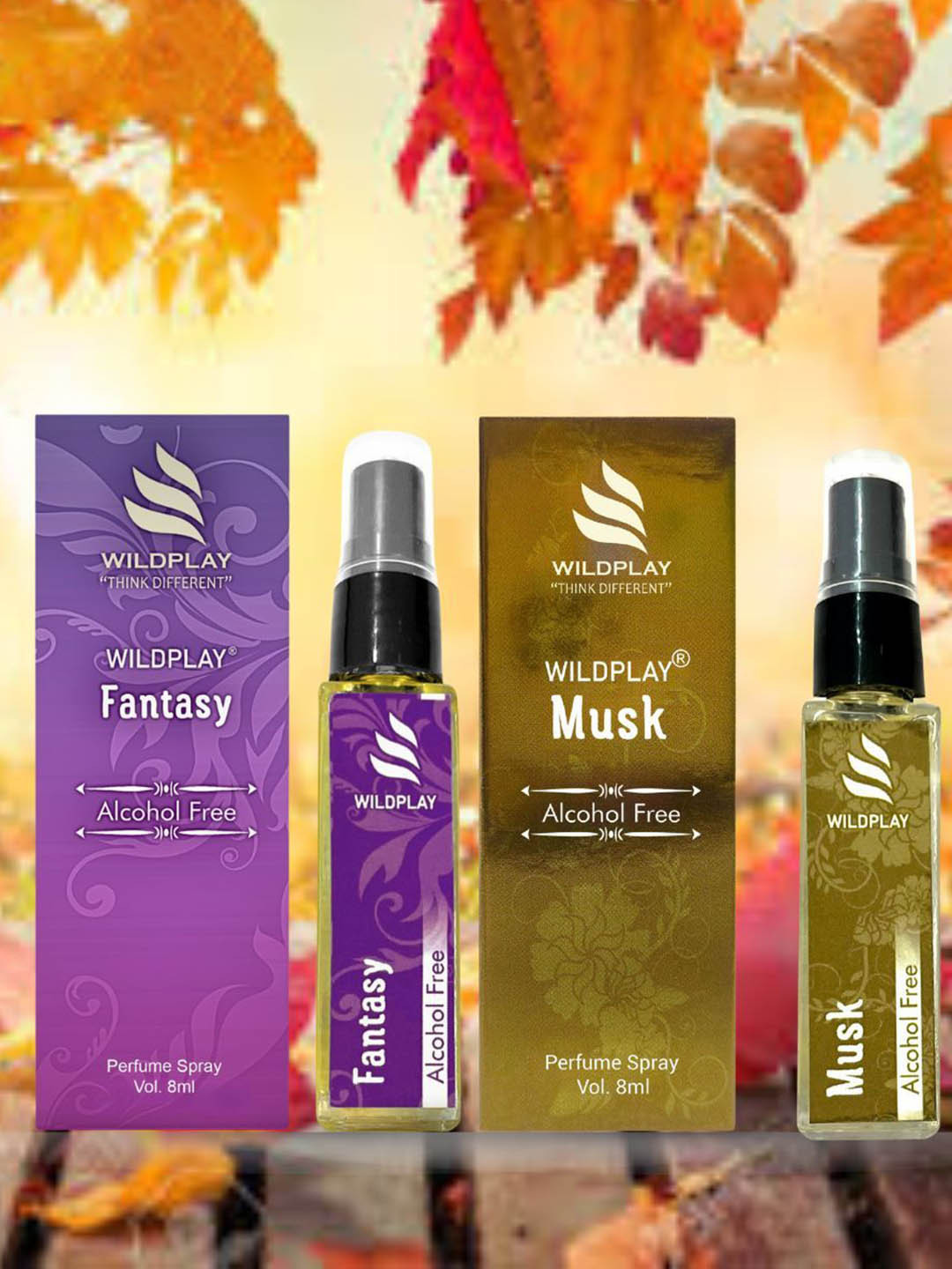 WILDPLAY Set Of 2 Fantasy & Musk Alcohol Free Perfume - 8 ml Each