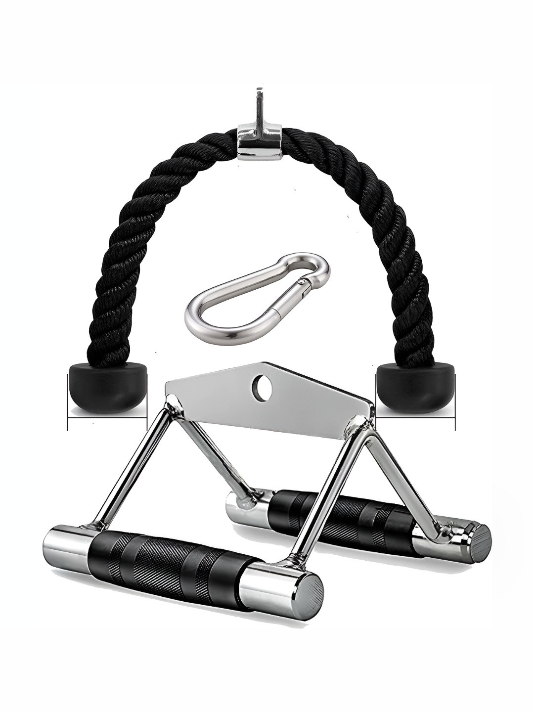 YMD Rowing With Rubber Grip, Chinning Bar, Rope Handle With 1 Safety Lock Free