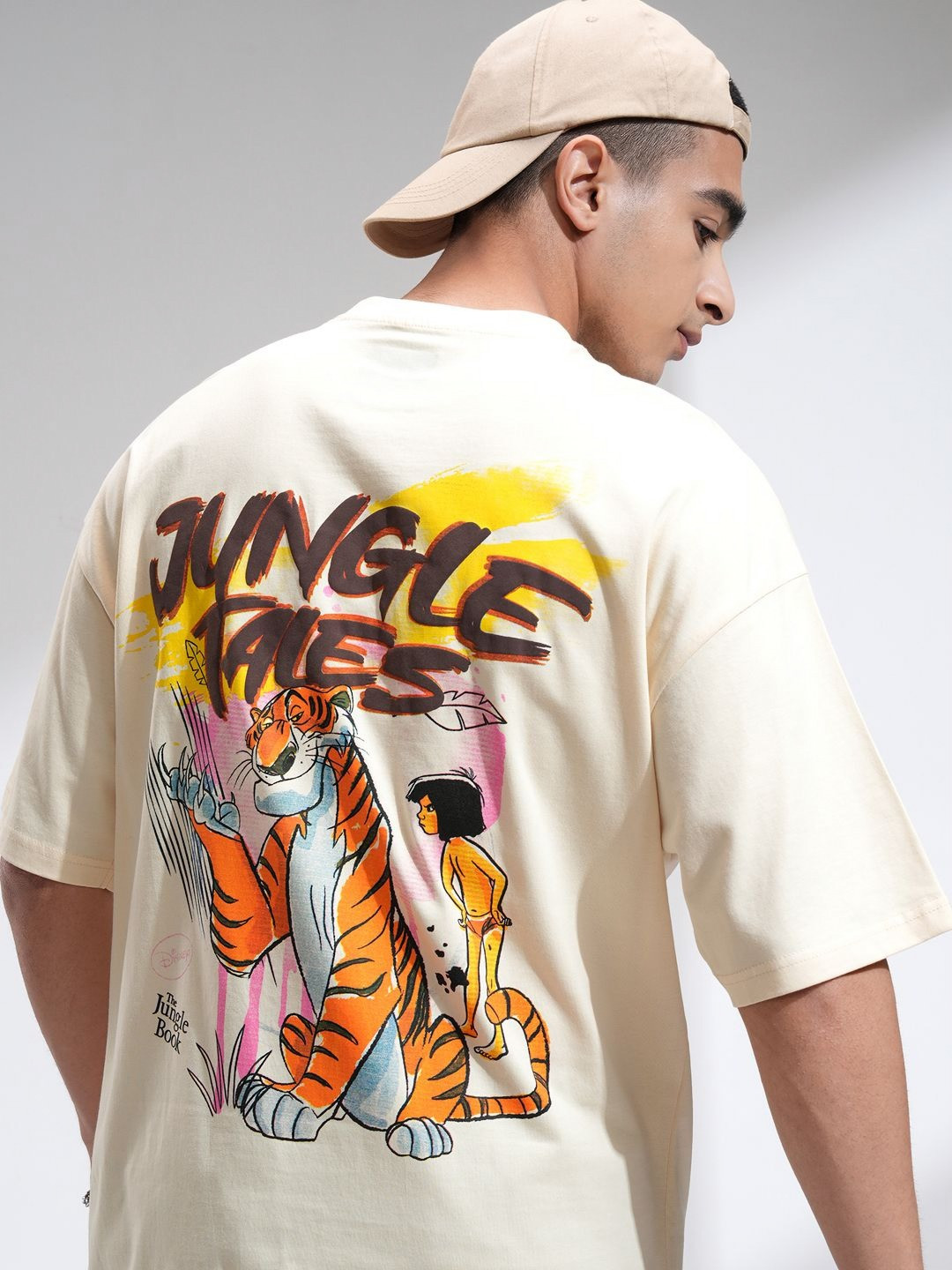 HIGHLANDER Disney Jungle Book Men Oversized Drop Shoulder Round Neck T-shirt
