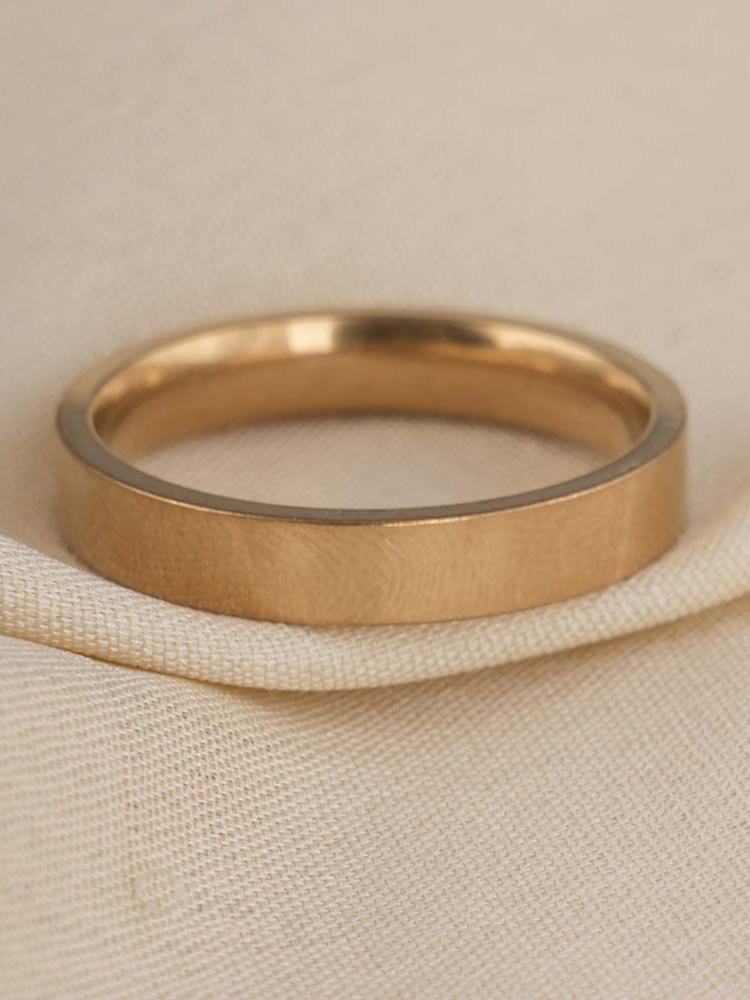 PALMONAS Men Vintage Gold Plated Waterproof & Anti-Tarnish Band Ring