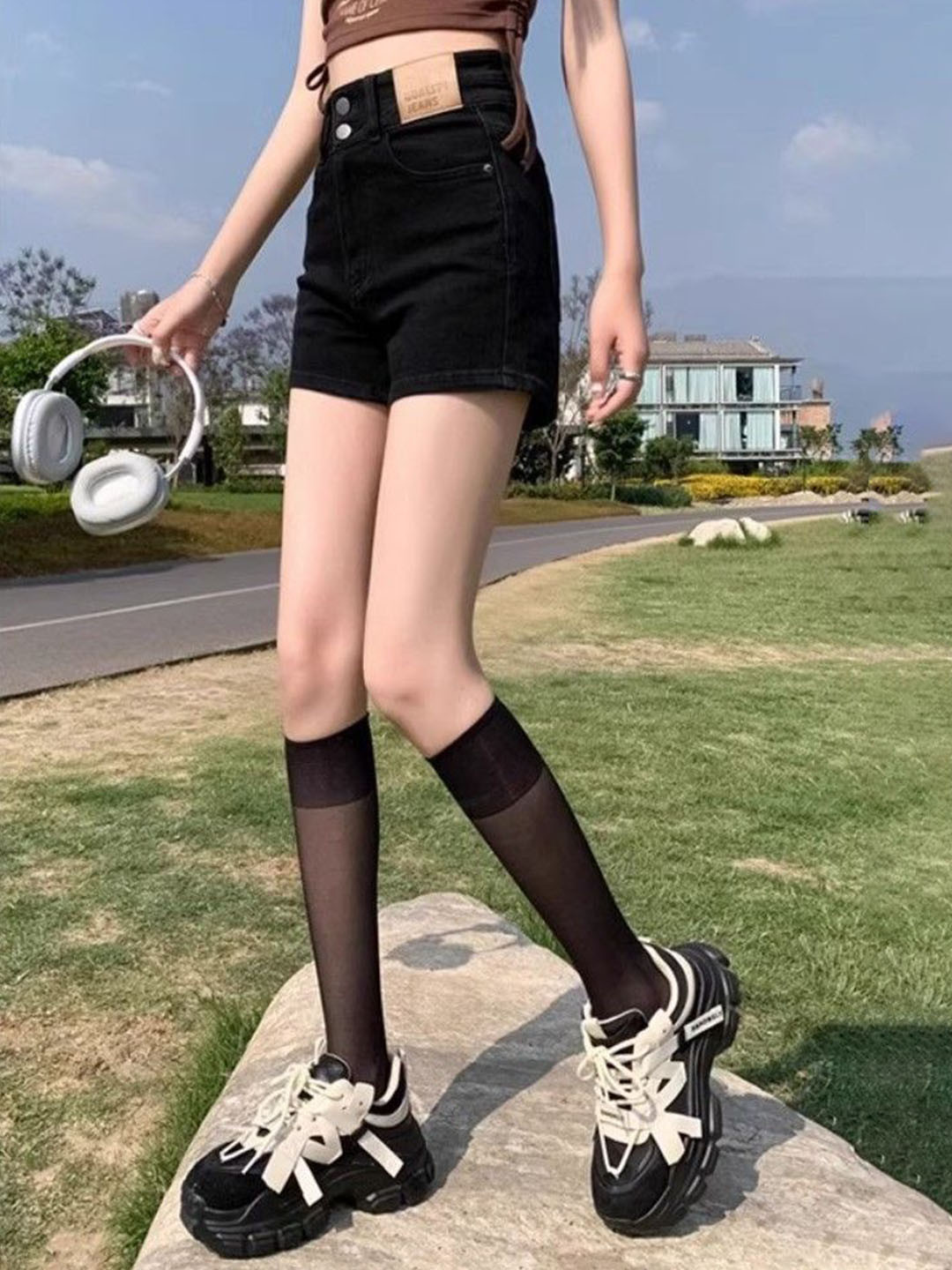 DressBerry Women High-Rise Denim Hot Pants Shorts