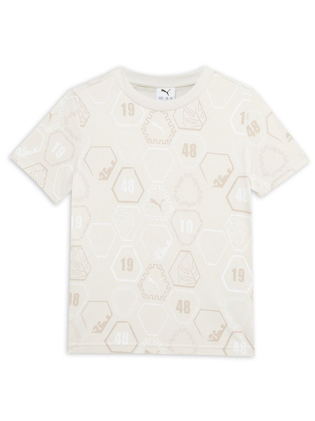 Puma Premium Ess Aop Boys Printed Pure Cotton Short Sleeve Shirt