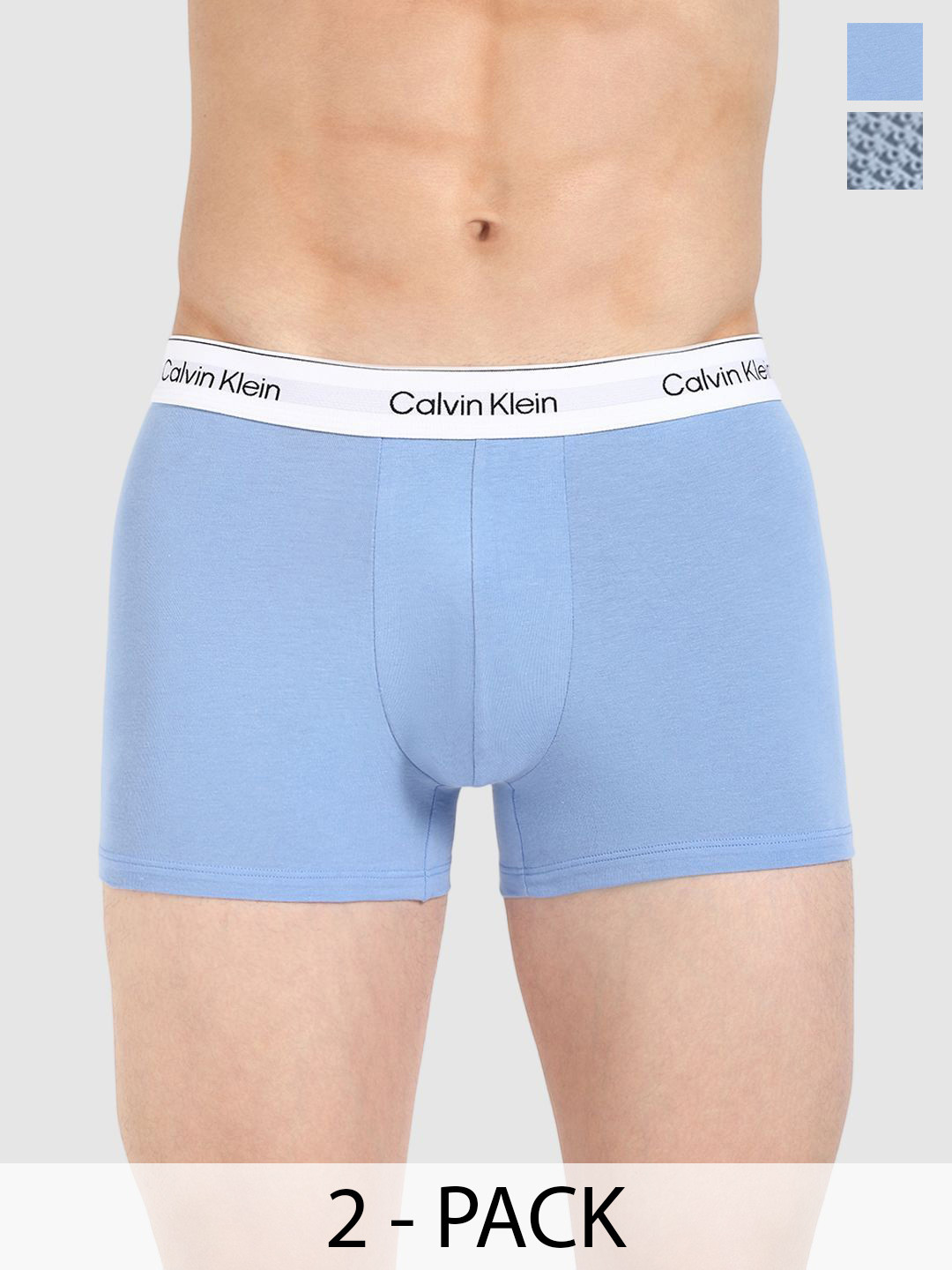 Calvin Klein Underwear Pack Of 2 Mid-Rise Short Trunk NB4391970-GLACIER PLUSH M