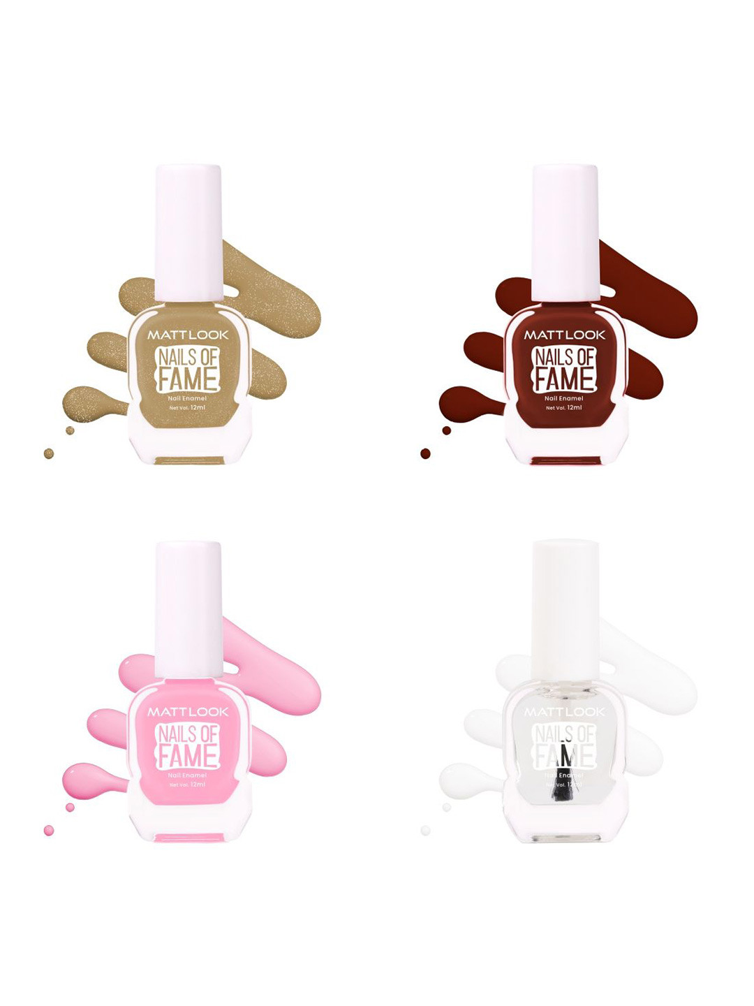 MATTLOOK Set Of 4 Nails Of Fame Nail Enamel - 12ml Each