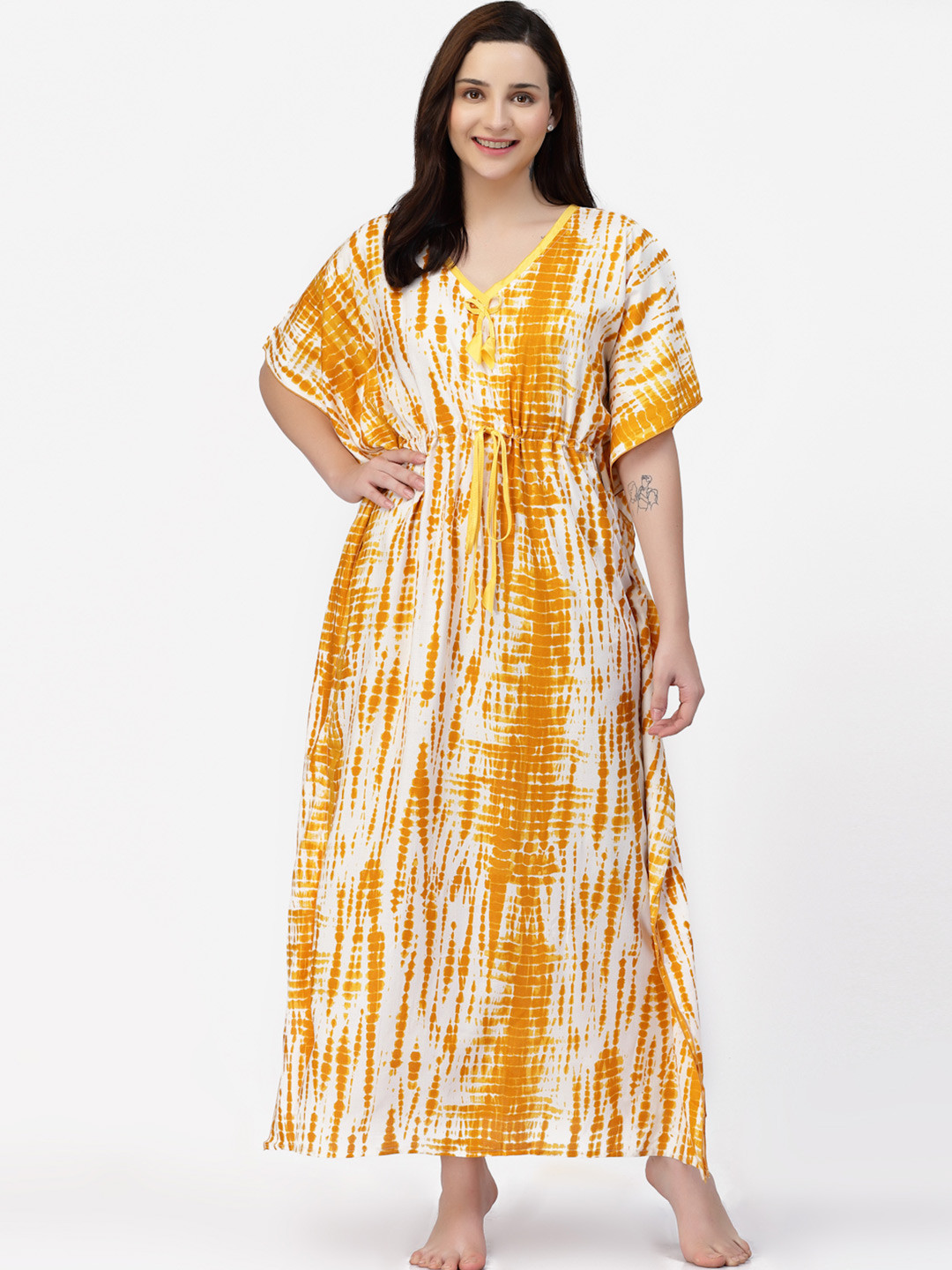 CHUI MUI  Women Kaftan Printed Maxi Nightdress