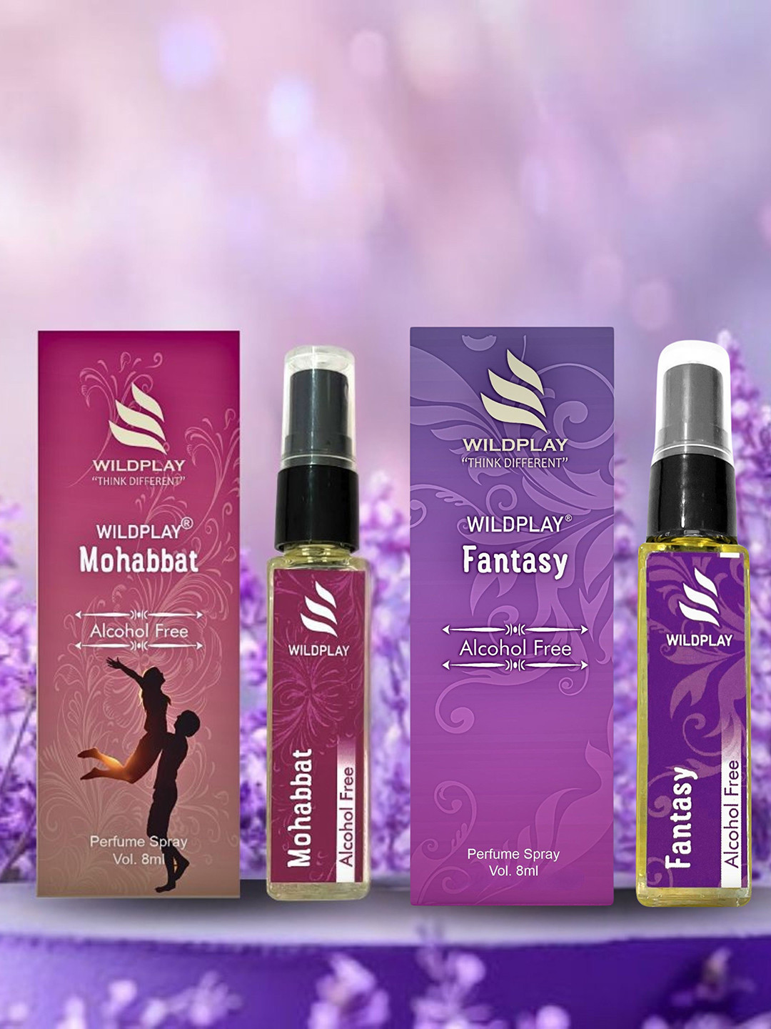 WILDPLAY Set of 2 Mohabbat & Fantasy Alcohol Free Perfume - 8ml Each