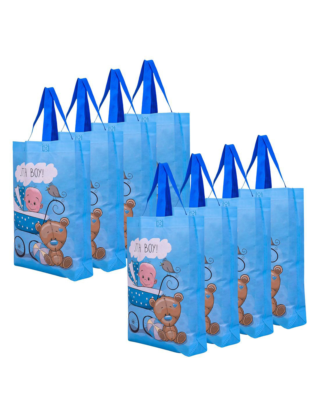 Kuber Industries Unisex Pack Of 8 Graphic Printed Lunch Bag