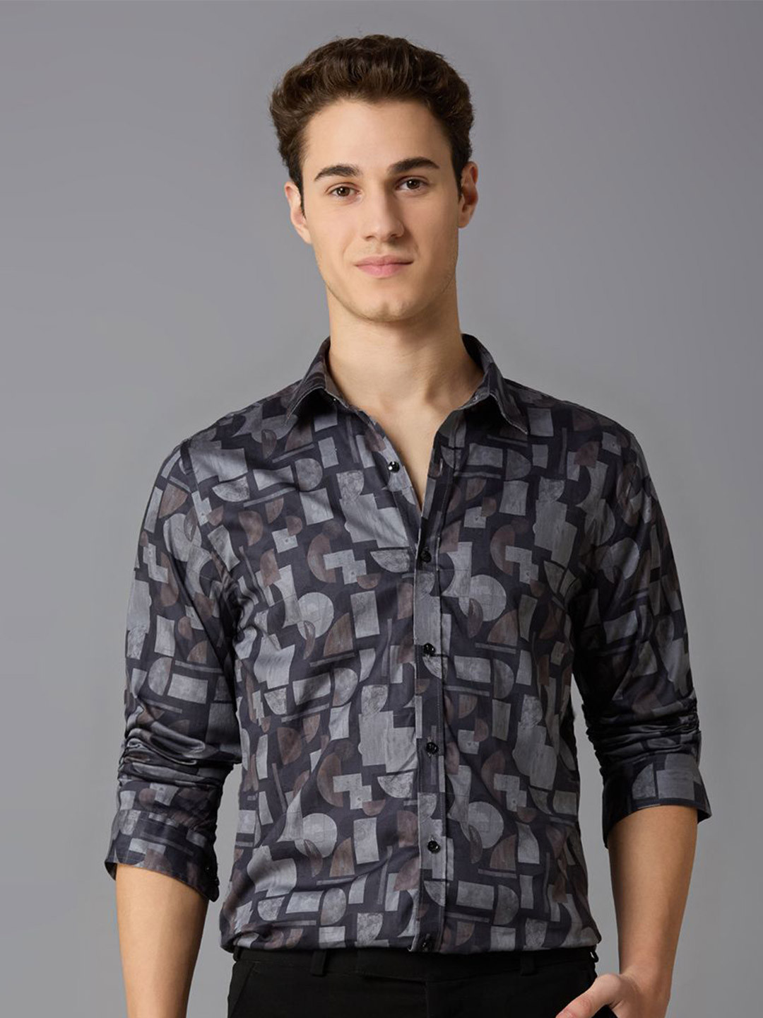 MARK & ALBERT Men Slim Fit Abstract Printed Casual Shirt