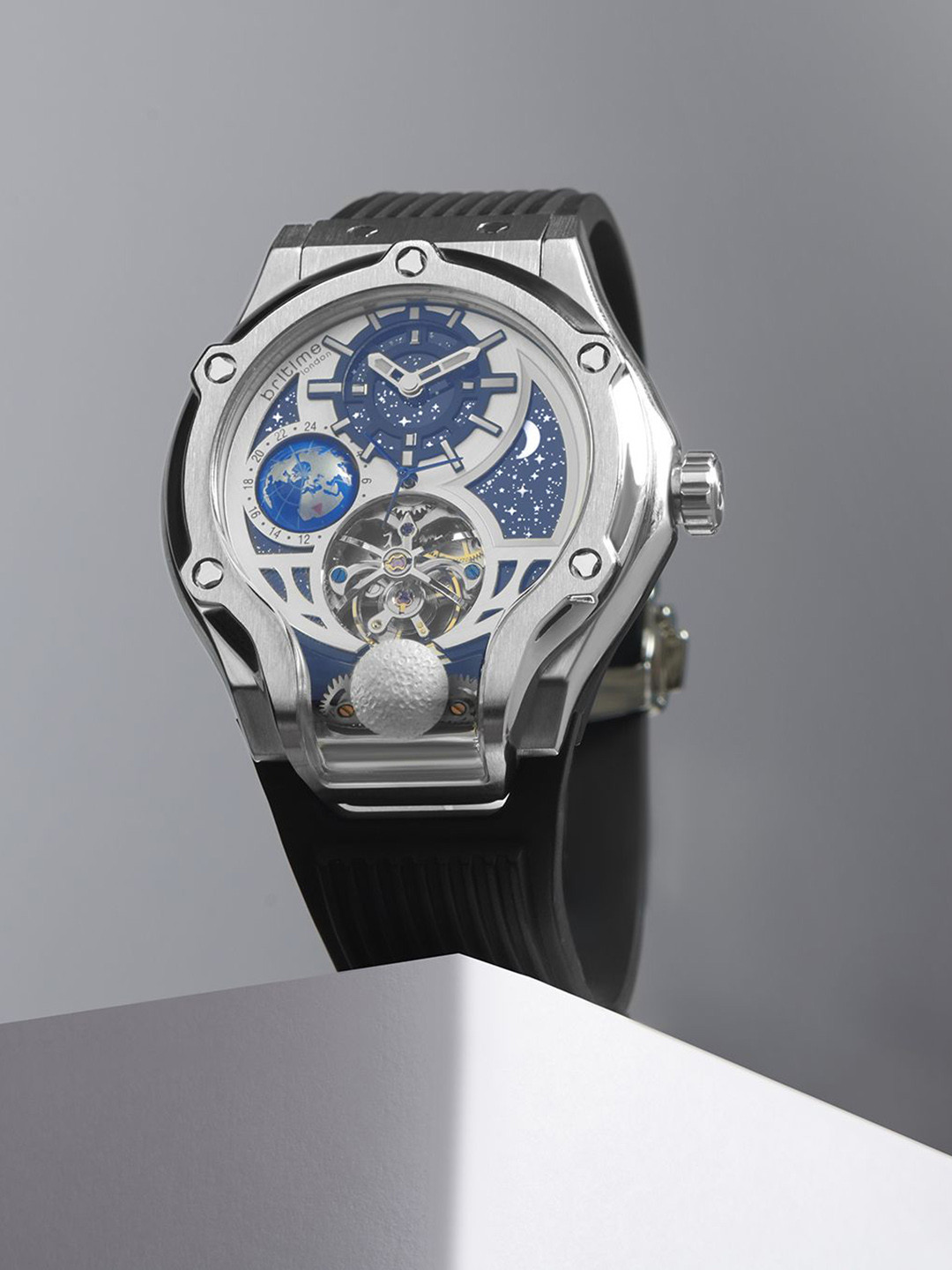 Britime Men Skeleton Dial & Bracelet Style Straps Analogue Automatic Watch 777-P10306