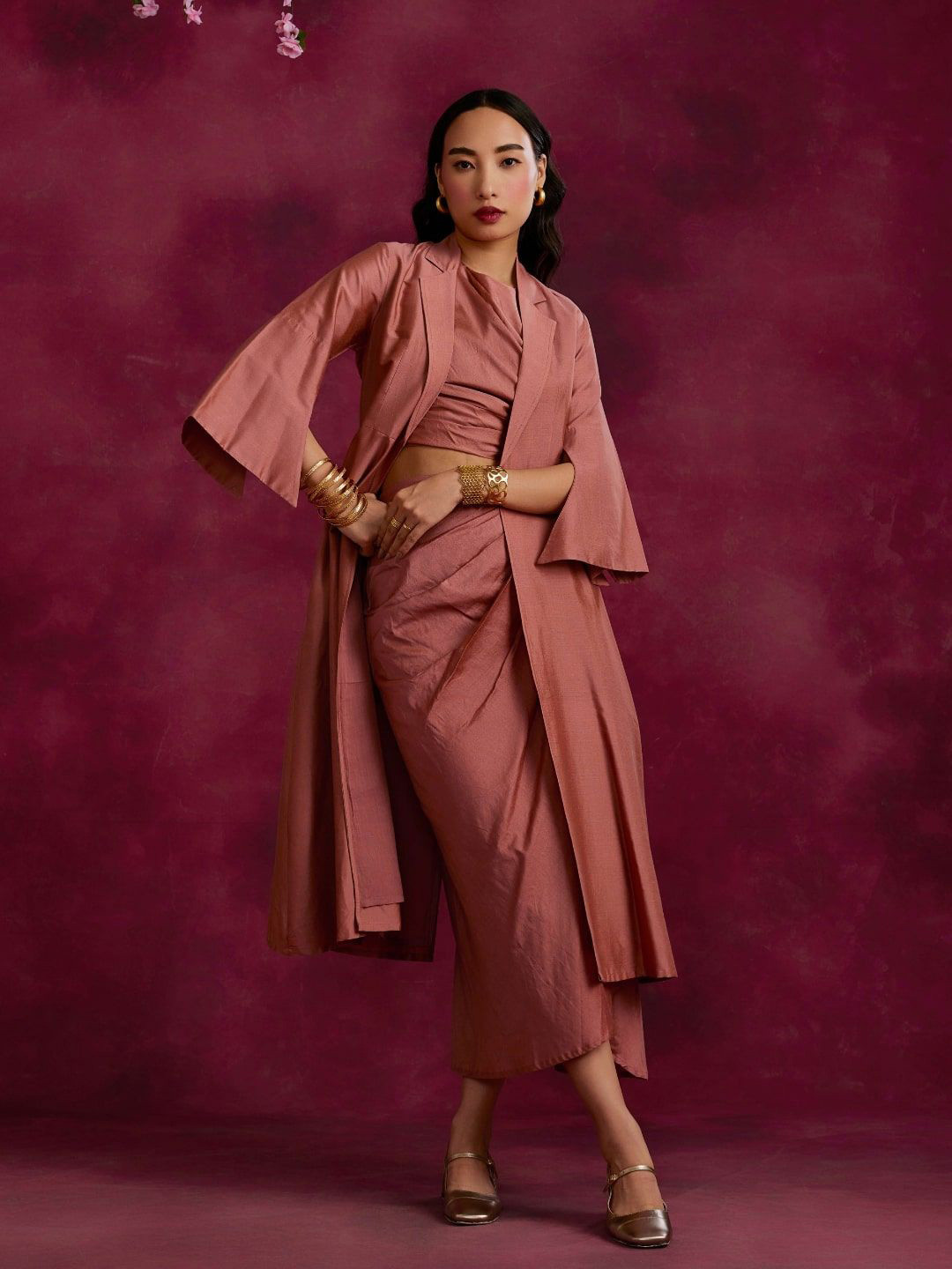 Abhishti Women Solid Cotton Co-Ords Set