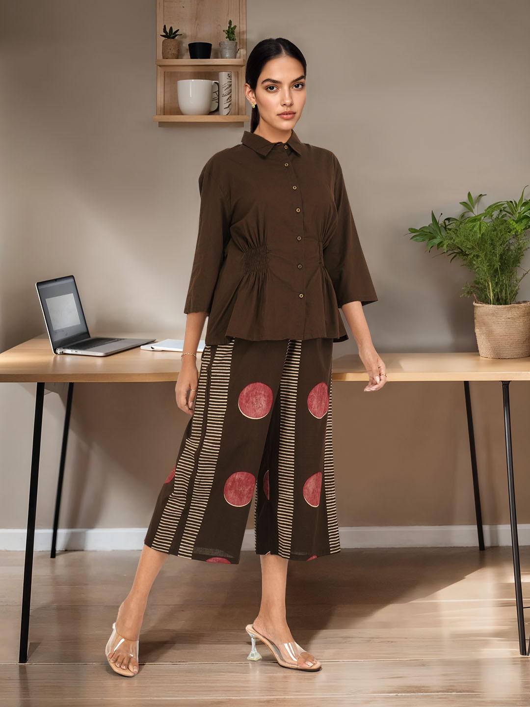 Taavi Block Print Legacy Shirt With Capris Co-Ord Set