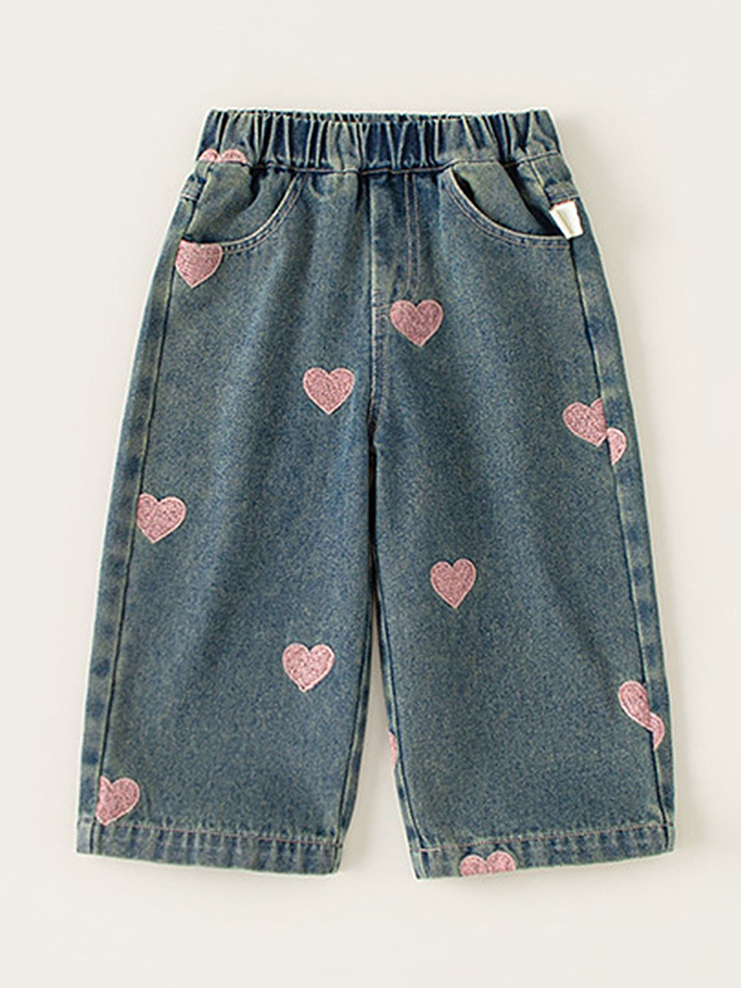 LULU & SKY Girls Embroidered High-Rise Regular Fit Jeans