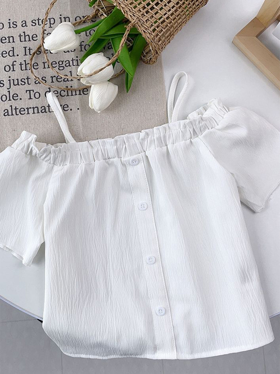 LULU & SKY Girls Shoulder Straps Boxy Top