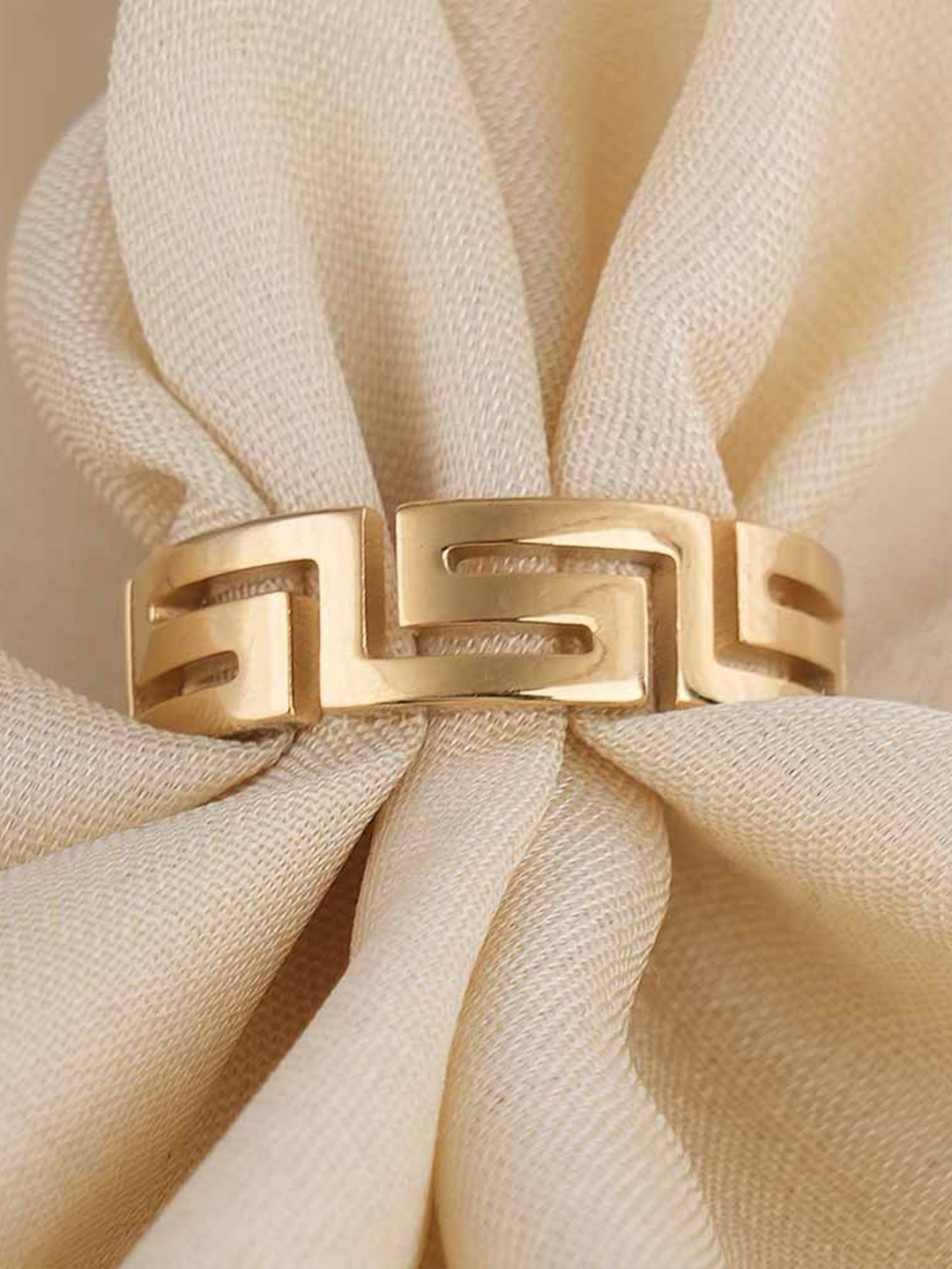 PALMONAS Women Versace Style Gold-Plated Waterproof & Anti-Tarnish Ring