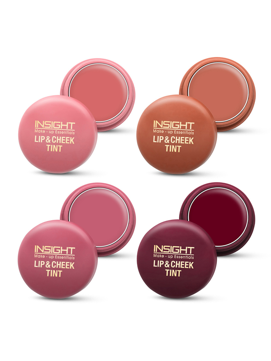Insight Cosmetics Set of 4 Long-Lasting Lip & Cheek Tint 3 g each - Shade 05-04-02-03