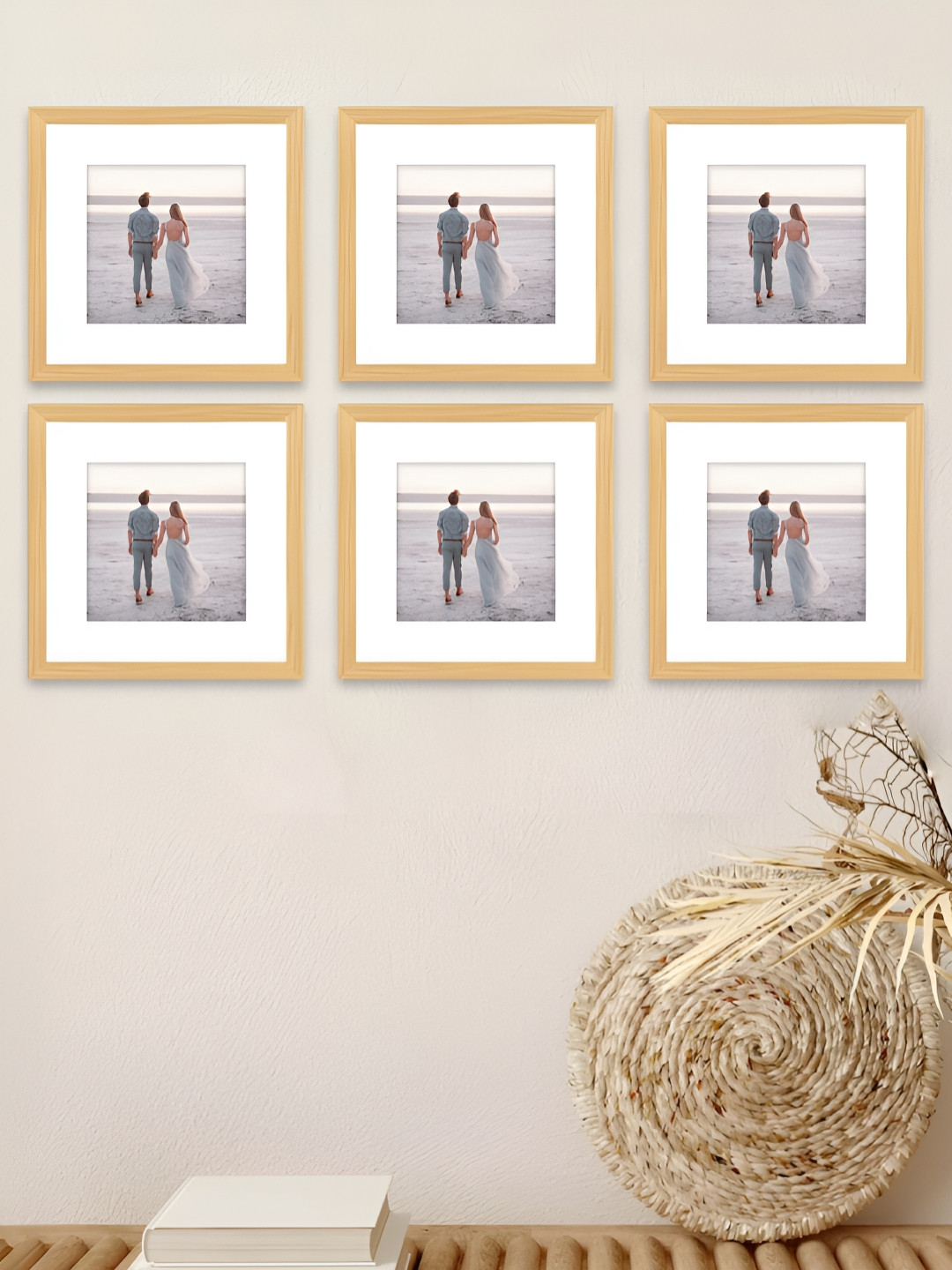 Art Street Beige 6 Pieces MDF Square Wall Photo Frames