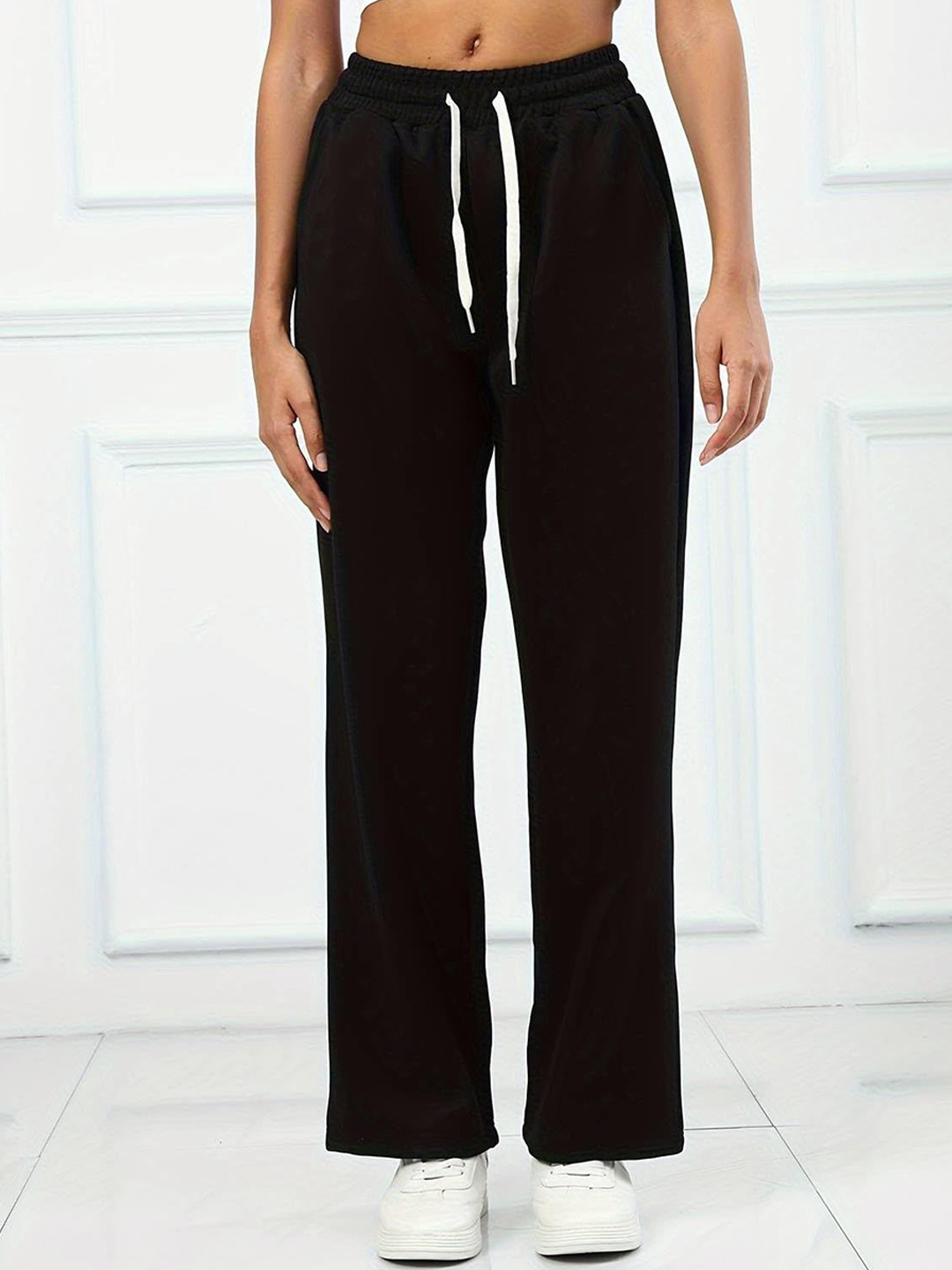 dockstreet Women Pure Cotton Relaxed-Fit Track Pants