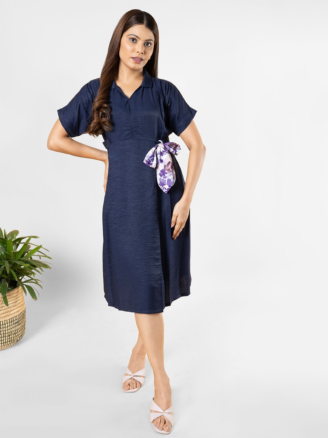 NOT SO PINK A-line  Midi Dress