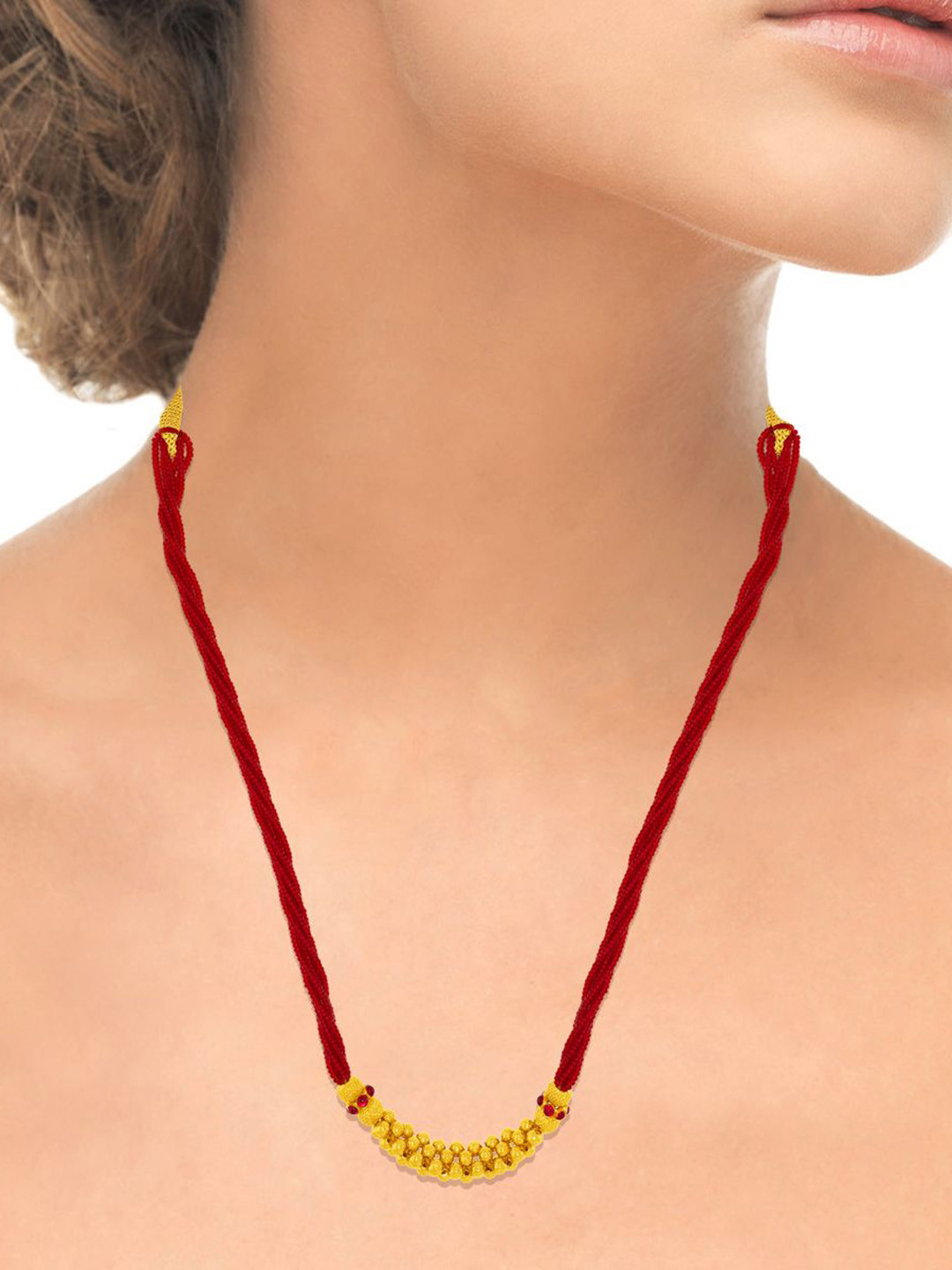 WHP JEWELLERS Women 22 KT Gold Beaded Necklace 1.31gm