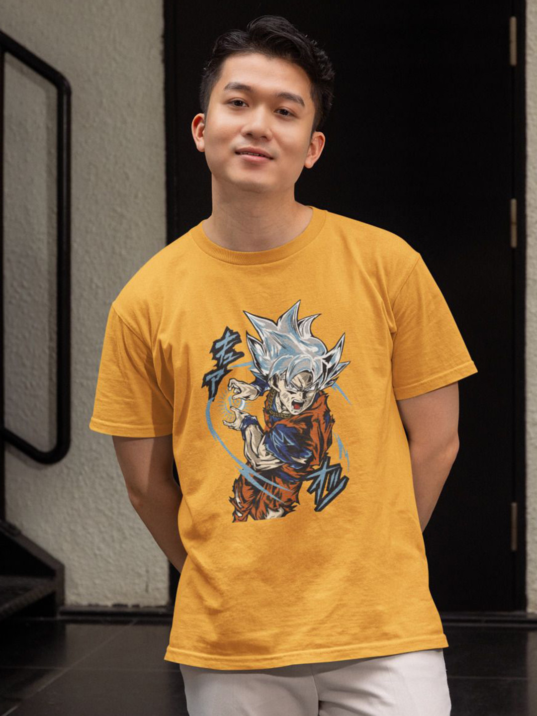 Black Collection Men Dragon Ball Z Graphic Printed Round Neck Cotton T-shirt
