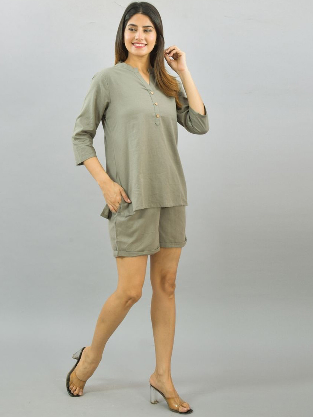 ATARAH Pure Cotton Top With Shorts Co-Ords
