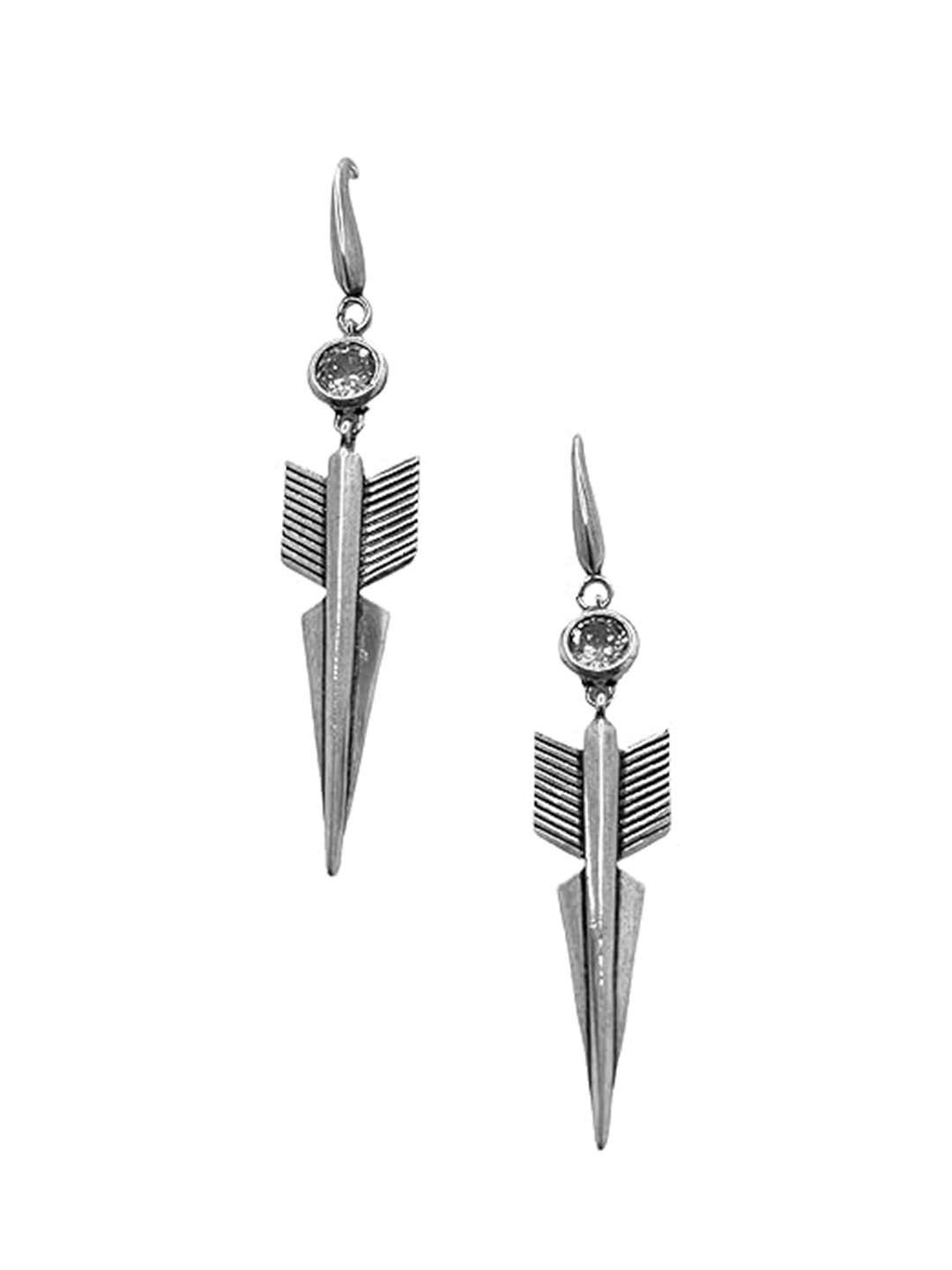 ISHI New York Rhodium-Plated Arrow Drift Earrings