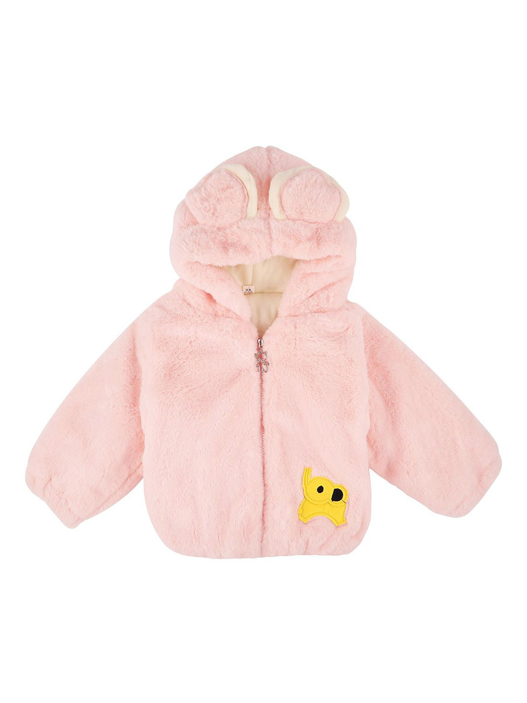 Bold N Elegant Girls Hooded Solid Faux Fur Casual Bomber Jacket