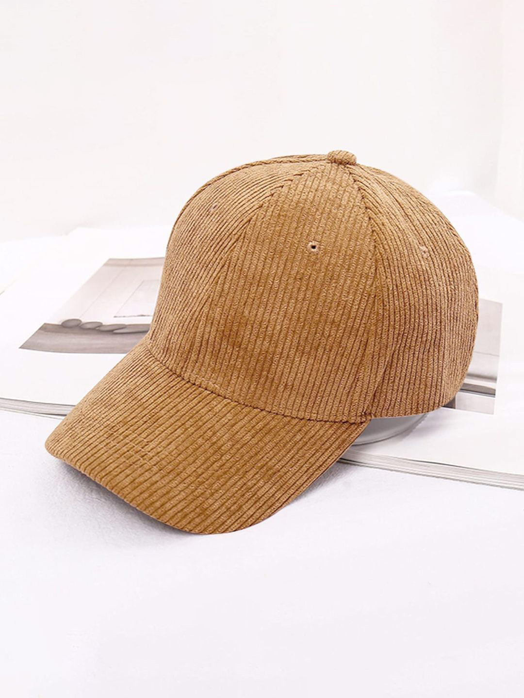 ALAMOS Men Corduroy Beige Baseball Cap