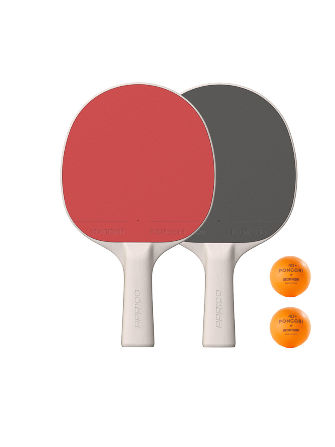 Decathlon Pongori Set Of 2 Durable Bats + 3 Table Tennis Balls Kits