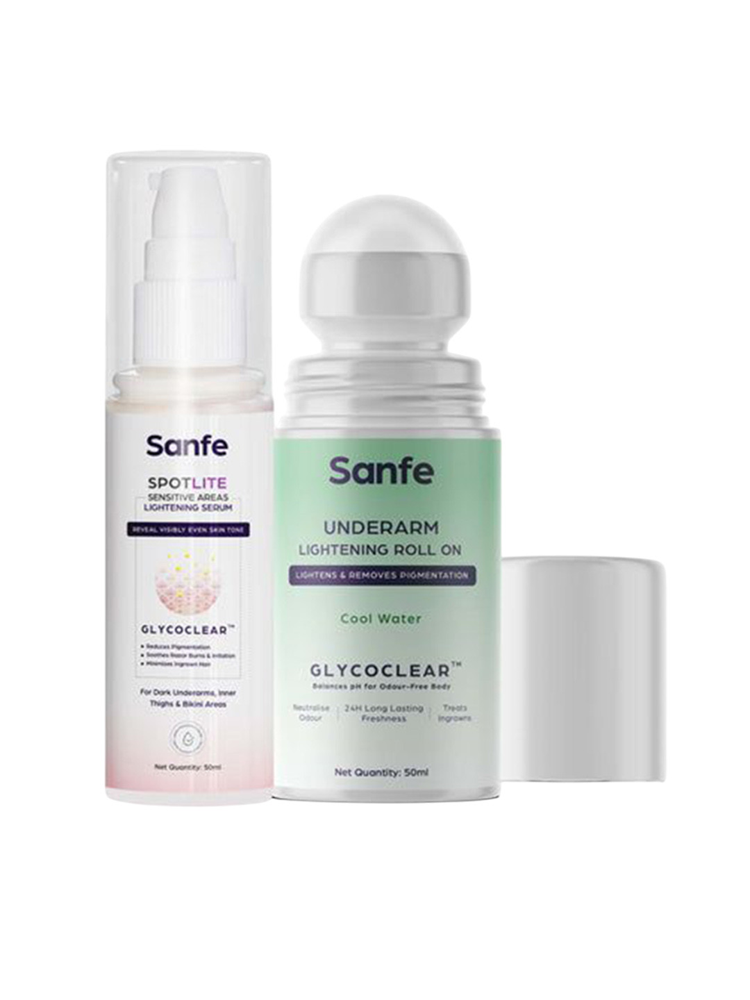 Sanfe Set Of 2 Glycoclear Underarm Roll On & Body Serum Expert Kit - 50ml Each