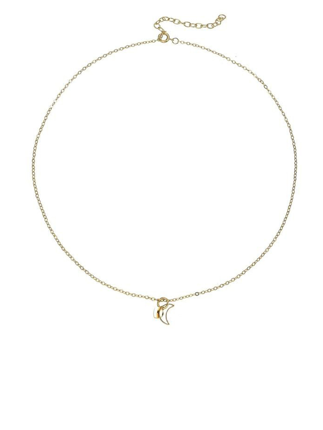 ISHI New York 18K Gold-Plated Moon And Heart Shape Charm Necklace