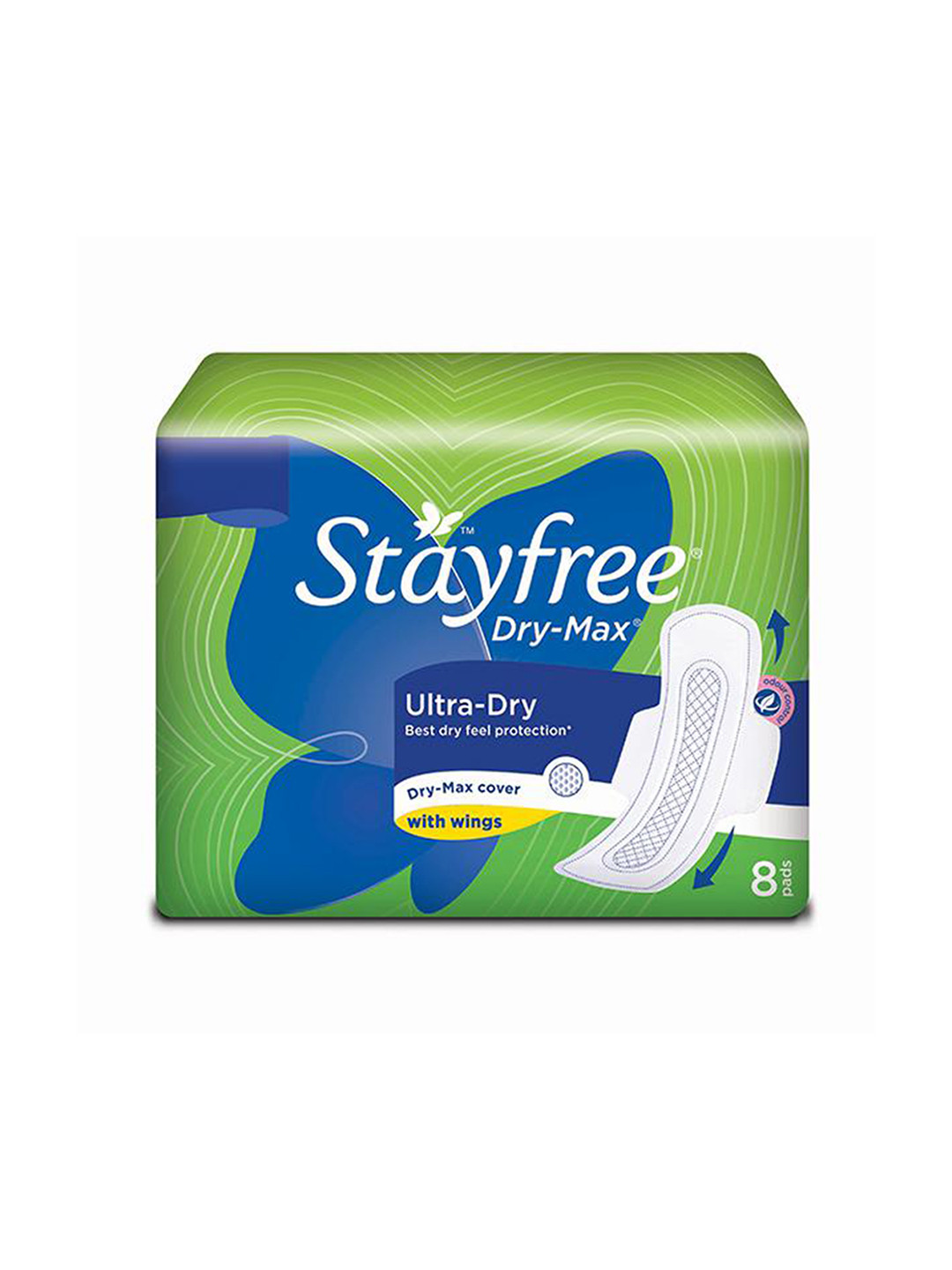 Stayfree Dry-Max Ultra-Dry Sanitary Napkins With Wings - 8 Pads