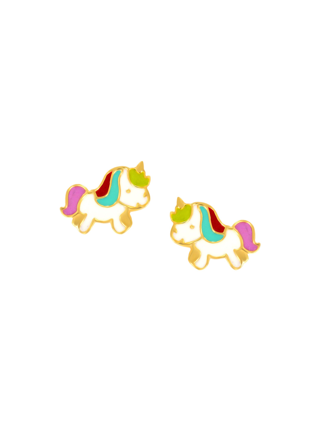 BHIMA 22K BIS Hallmark 916 Purity Yellow Gold Unicorn Kids Earring