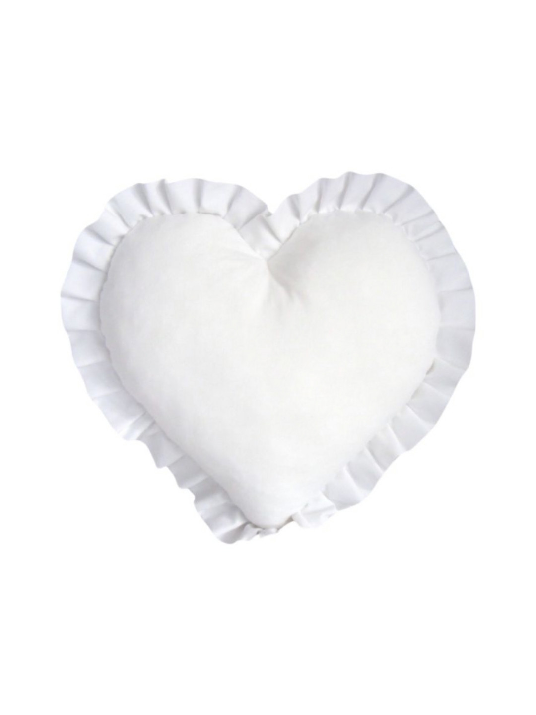 THROWPILLOW White Satin Love Frill Heart Shaped Valentine Cushion Covers