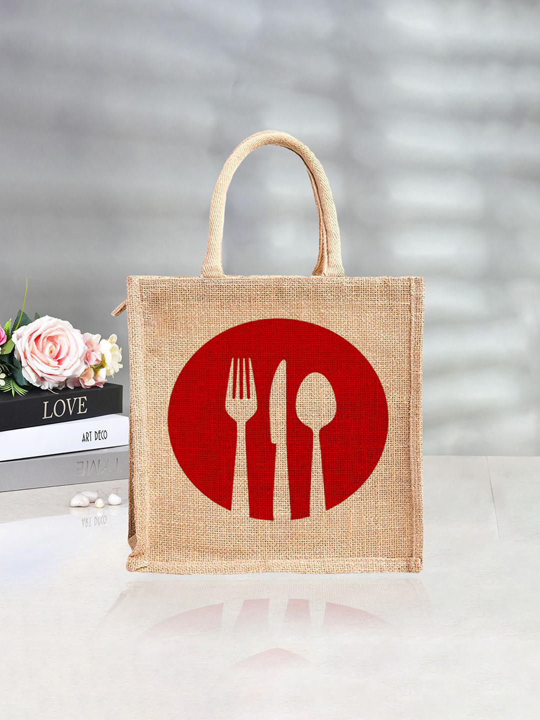 Kuber Industries Unisex Textured Grocery Bag Lunch Bag